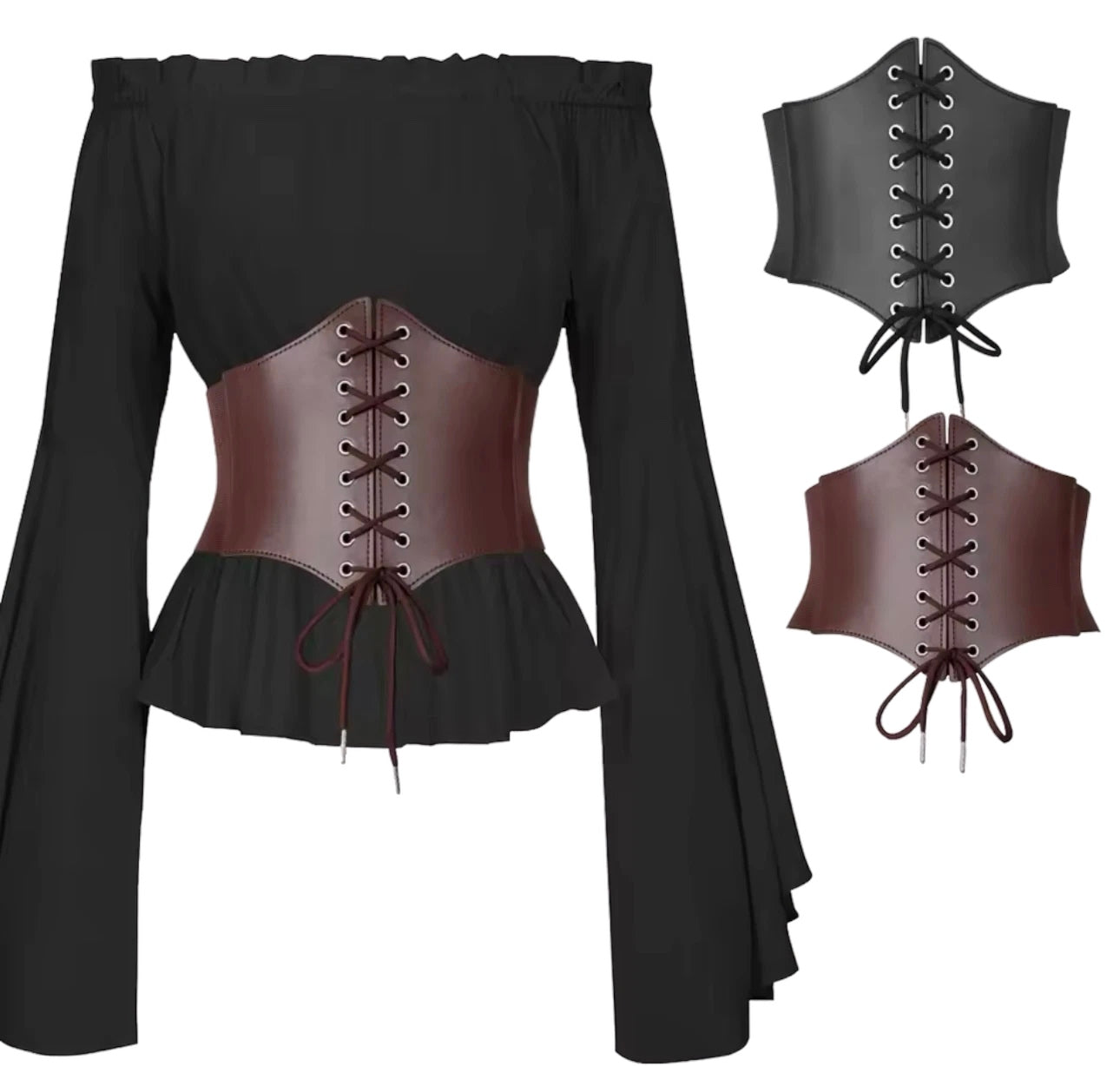 Corset Espartilho Cinto Medieval Feminino com Elástico