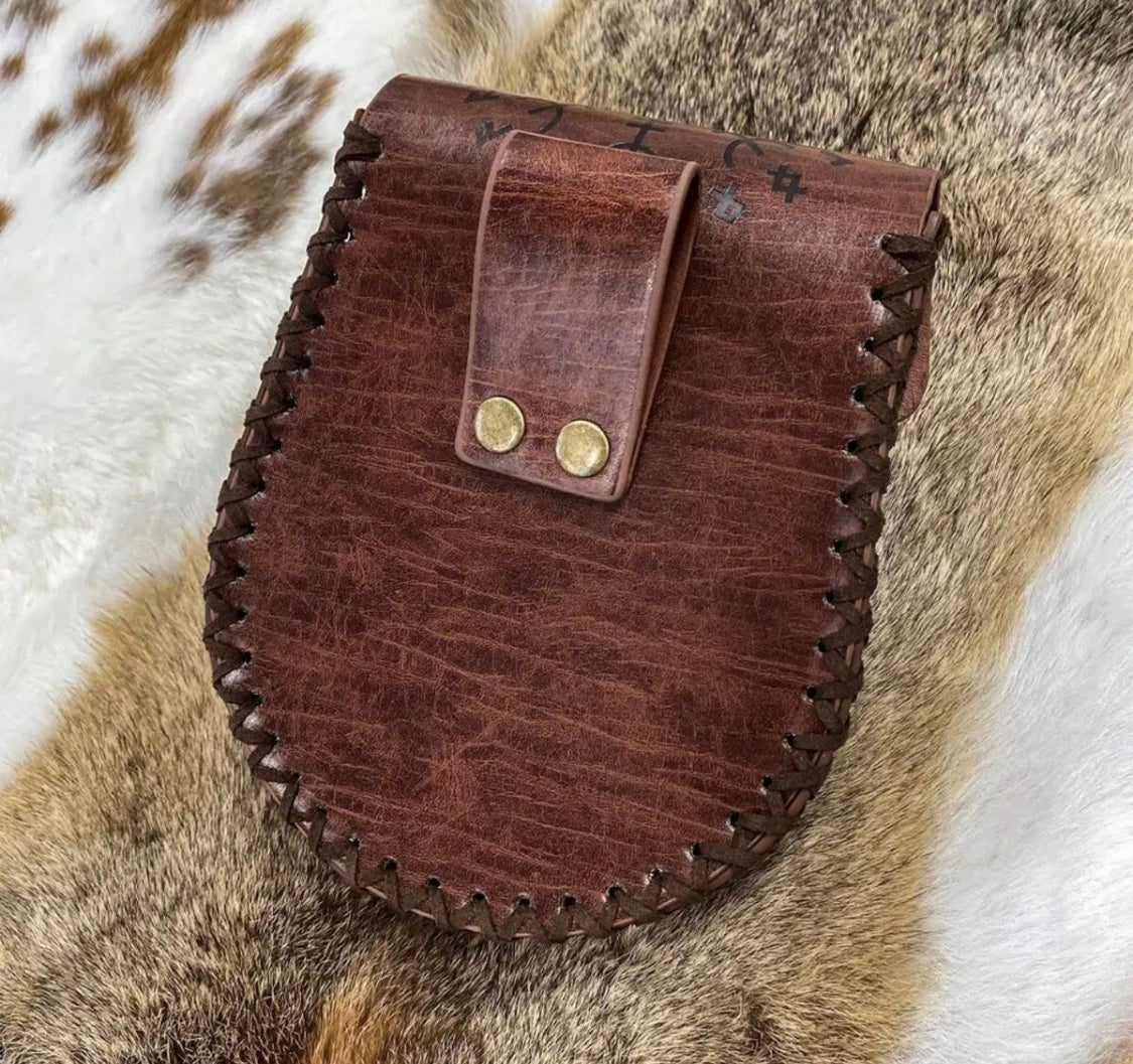 Bolsa Medieval Marrom Para Cinto