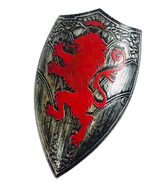 Escudo Guerreiro Soldado Romano Medieval Leão Vermelho